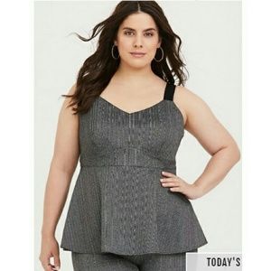 Grey Chevron Ponte Peplum Tank